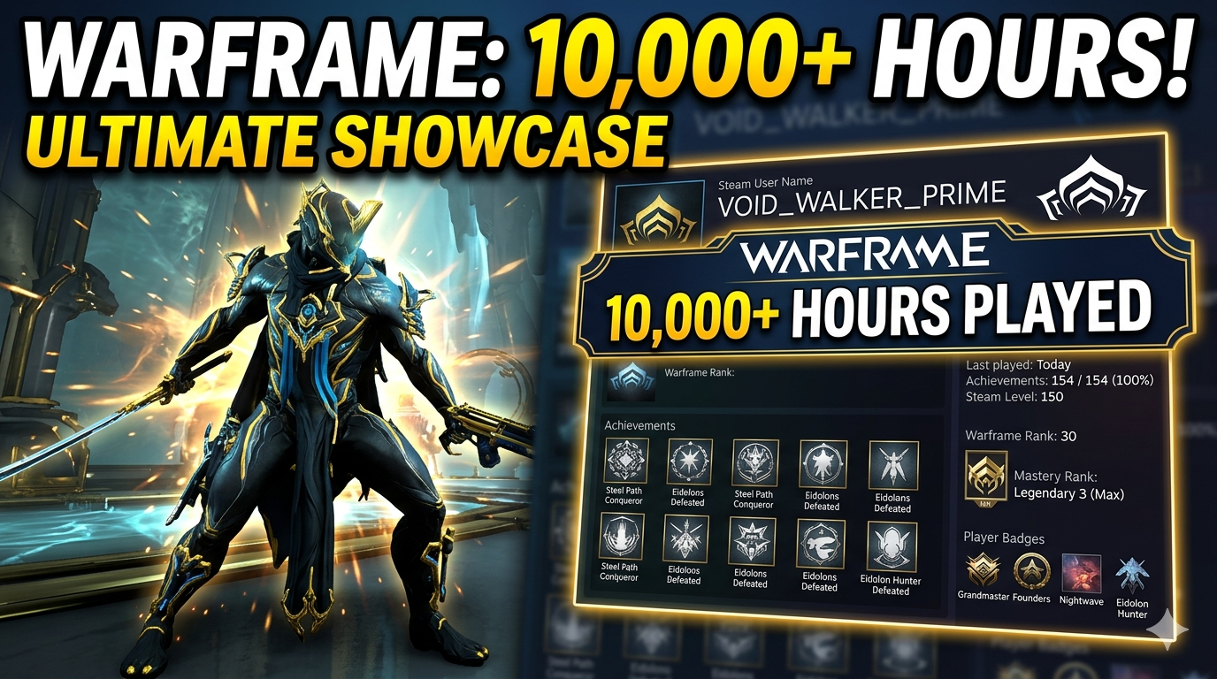 Warframe High Playtime Steam Profile (10,000+ Hours Showcase)