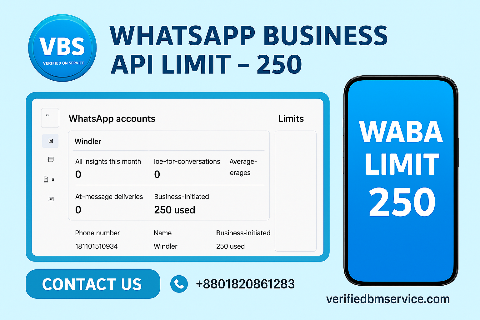 Buy WhatsApp Business API Limit 250 With FB Verified BM