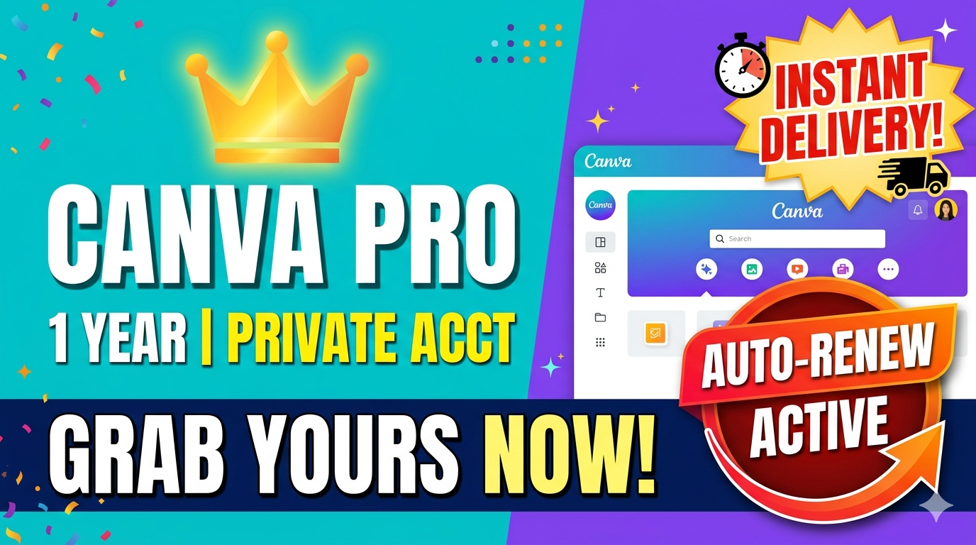 Canva Pro 1 Year Subscription - Private Account - Auto Renew - Instant Delivery