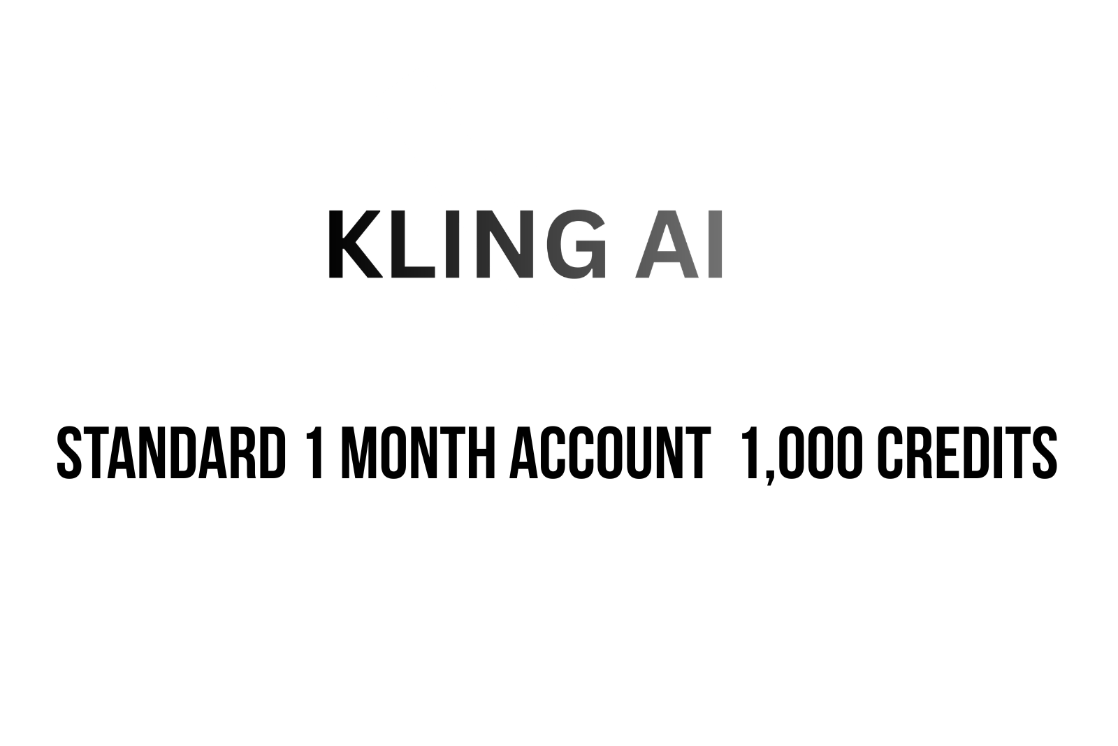 KLING AI Standard 1 Month Account | 1,000 Credits | Full Warranty | 1080p 30FPS | Instant Delivery